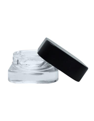 Tarro de Cristal 5ml Perfil Bajo Cuadrado